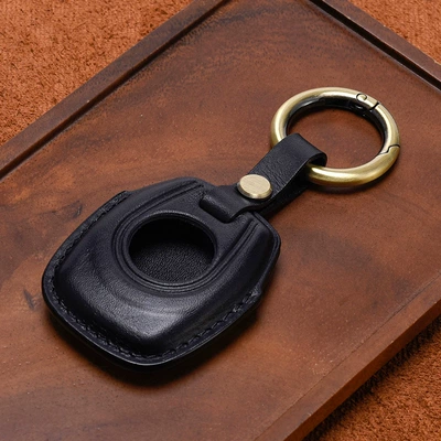 Suitable for Harley SportsterS Pan American SportsterS Leather Key Case Night Walker Modified Cow Leather Case Vintage (Car key bag) - black-paragraph-a