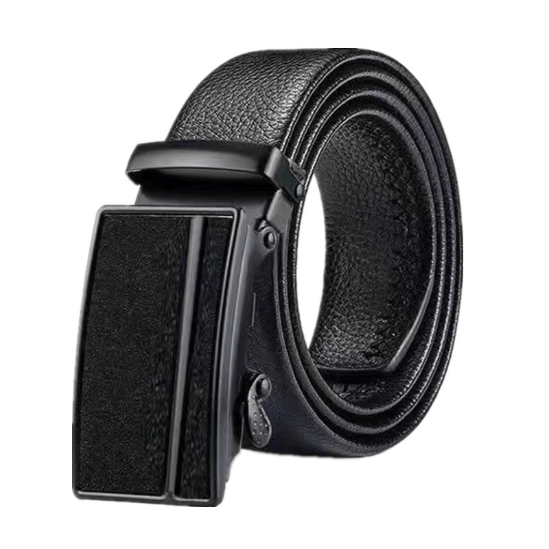 cinturón de hombre cinturón de abrazadera automática de cuero anti-desgaste estilo clásico letras versátiles tendencia ocio simple transfronterizo