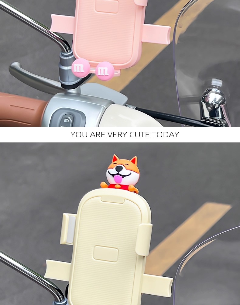 Electric Vehicle Mobile Phone Holder Motorcycle Bicycle Universal Navigation Shock-Proof and Shake-Proof Cute Cartoon Mobile Phone Holder
