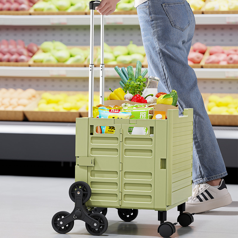 Campaign mobile carrito de compras de verduras carrito de compras plegable portátil casero barra de tracción de entrega rápida cabina de remolque caja de almacenamiento