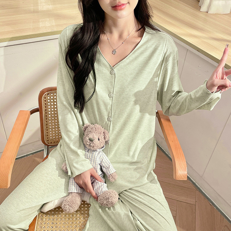 Modal Postpartum Clothing with Breast Pads, Summer Thin Breathable Maternity Pajamas, Home Wear Nursing Set Modal Postpartum Clothing with Breast Pads, Summer Thin Breathable Maternity Pajamas, Home Wear Nursing Set