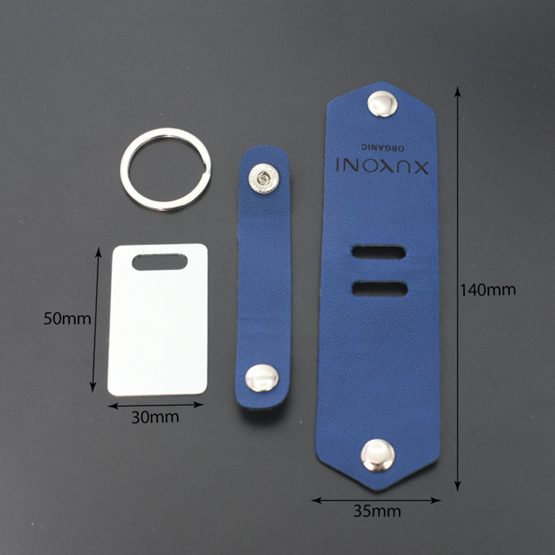 Transfronterizos en blanco de transferencia térmica de cuero desmontable llavero láser multifuncional DIY cuero llave sobre impresión foto