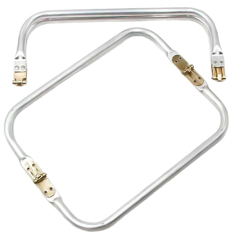 Equipaje cuadrado Accesorios de hardware Bolso de tubo de aluminio rectangular Bolso de oro de boca de médico Bolso de nube Accesorios de bolsa hechos a mano Mango