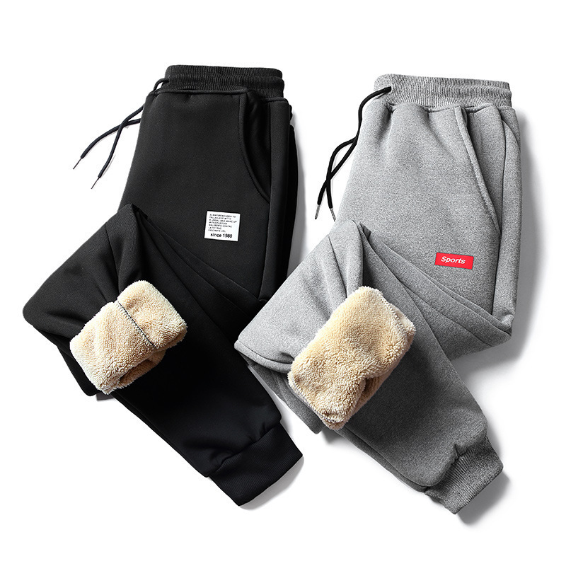 Winter Sweatpants Men's Velvet Thickeneded Cuffed Warm Lamb Velvet Sweatpants Leg Casual Long Pants Men's Clothing Winter Sweatpants Men's Velvet Thickeneded Cuffed Warm Lamb Velvet Sweatpants Leg Casual Long Pants Men's Clothing