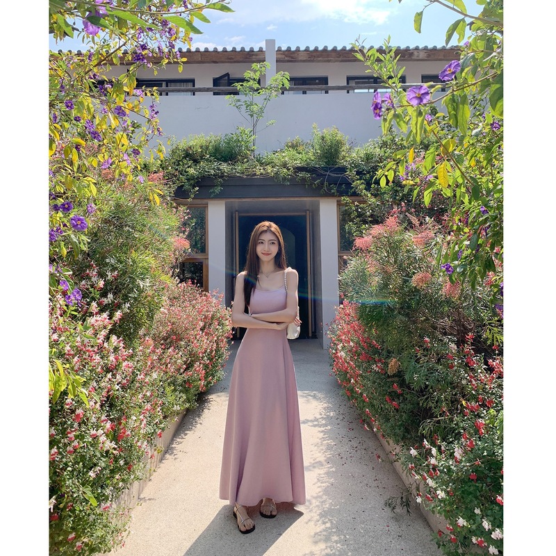 MULVAN 针织连衣裙女修身吊带裙夏季新款大裙摆显瘦气质长款裙子|undefined