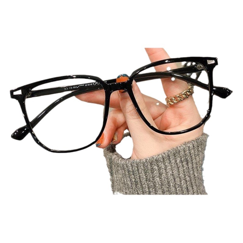 Small red book Same style large frame ultra-light TR90 myopia glasses frame rivet decoration can be equipped with degrees eye frame