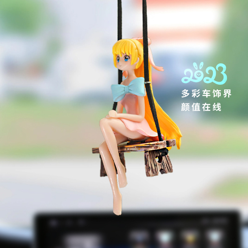 Colgante de coche de celebridades de Internet, colgante de coche, espejo retrovisor interior, decoración colgante, hermosa niña de Hatsune, lindo Douyin
