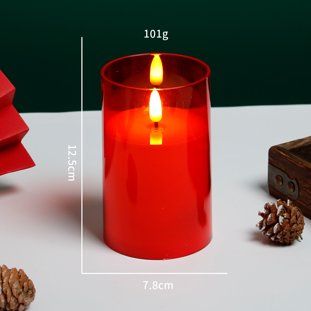 총알 아이보리 화이트 레드 7.5*12.5