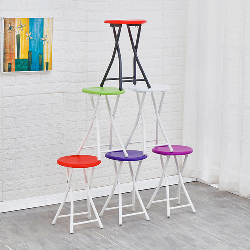 塑料折叠凳家用折叠椅子凳子成人高凳圆凳小板凳便携马扎无靠背凳