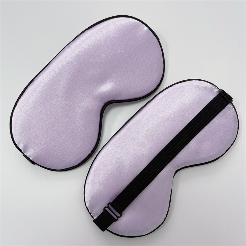 Máscara de ojo de seda para dormir de doble cara de seda artificial Máscara de ojo de sombreado de seda de mora color sólido máscara de ojo de satén en stock al por mayor