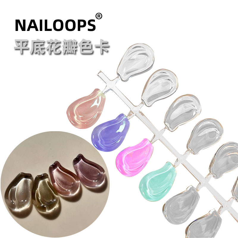 Japanese-Style Solid Nail Art Templates Short Square Round Solid Flat Ear Petal Color Card Nail Salon Color Board Templates