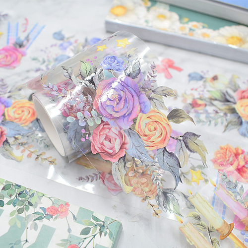 Pet special oil hand account lace tape flower blossom material rainbow crystal ink hand account tape wholesale