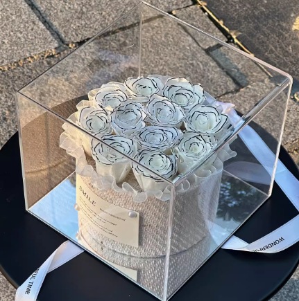 Rosa Preservada, Estilo Fragancia Pequeña, Ramo en Forma de Abrazo, Regalo Creativo para el Día de San Valentín, Adorno de Flores Preservadas de Alta Gama