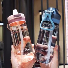 正品色丽雅水杯女生高颜值夏天大容量塑料杯男外出便携带吸管杯子