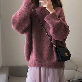 2022年秋冬季新款可盐可甜洋气减龄炸街少女穿搭温柔系套头毛衣女