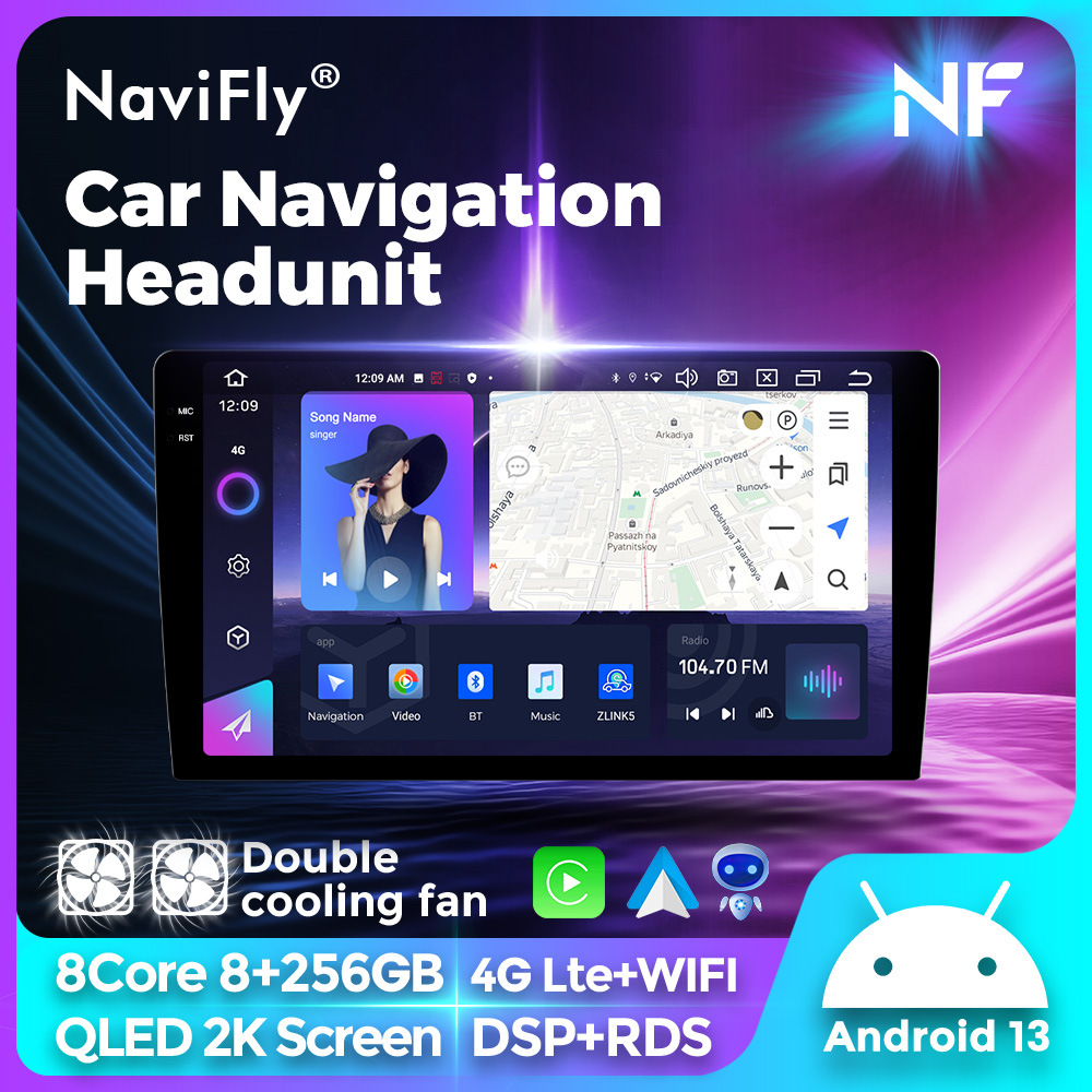 Navifly transfronteriza venta al por mayor caliente Ziguang zhanrui coche multimedia Carplay Android universal host