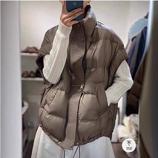 休闲立领羽绒服马甲秋冬宽松显瘦百搭短外套叠穿气质别致上衣女