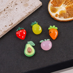 半透明イチゴパイナップル携帯電話ケース diy クリームヘアアクセサリー素材靴花アクセサリー漫画フルーツジュエリーアクセサリー