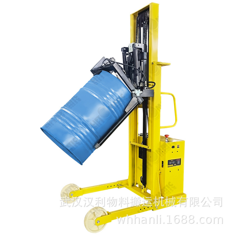 武汉汉利SADUA电动液压升降油桶90度翻转倒料车圆桶装卸车