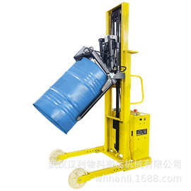 武汉汉利SADUA电动液压升降油桶90度翻转倒料车圆桶装卸车