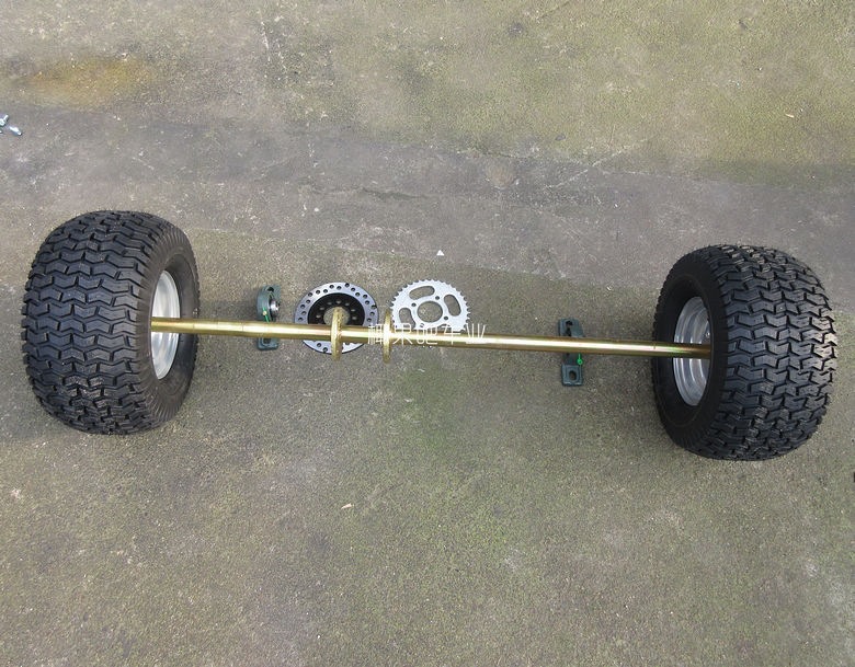 Four-wheel go-kart accessories, modified drift car 1m rear axle assembly, equipped with 13X 6.5-6inch tires