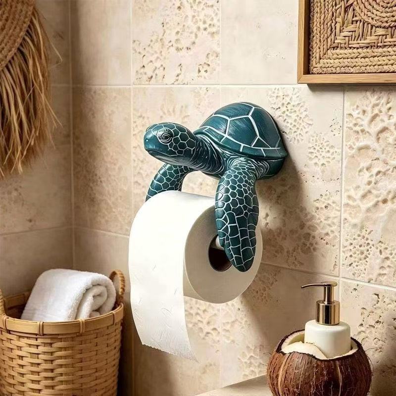 跨境新品Sea Turtle Toilet Paper Holder海龟造型壁挂式厕纸卷架