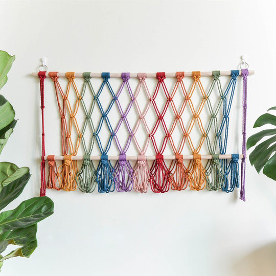 New Home Decorative Creative Wall Decoration Cotton Rope Woven Net Bag Toy Hammock Storage Tapestries Girls' Room Wall Hanging