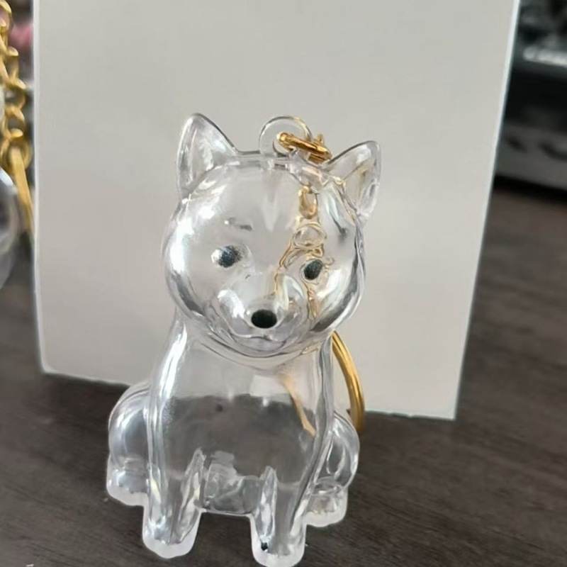 人気の透明でかわいい子犬の毛皮収納ボックスペンダント、高価値バッグペンダント、カプセル記念コレクションペンダント|undefined