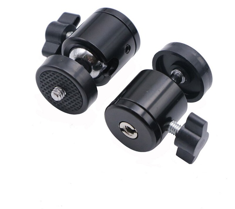 Single Hole 3/8 Turn 1/4 metal pan/tilt live light stand spherical pan/tilt 360 degree tripod photography accessories pan/tilt