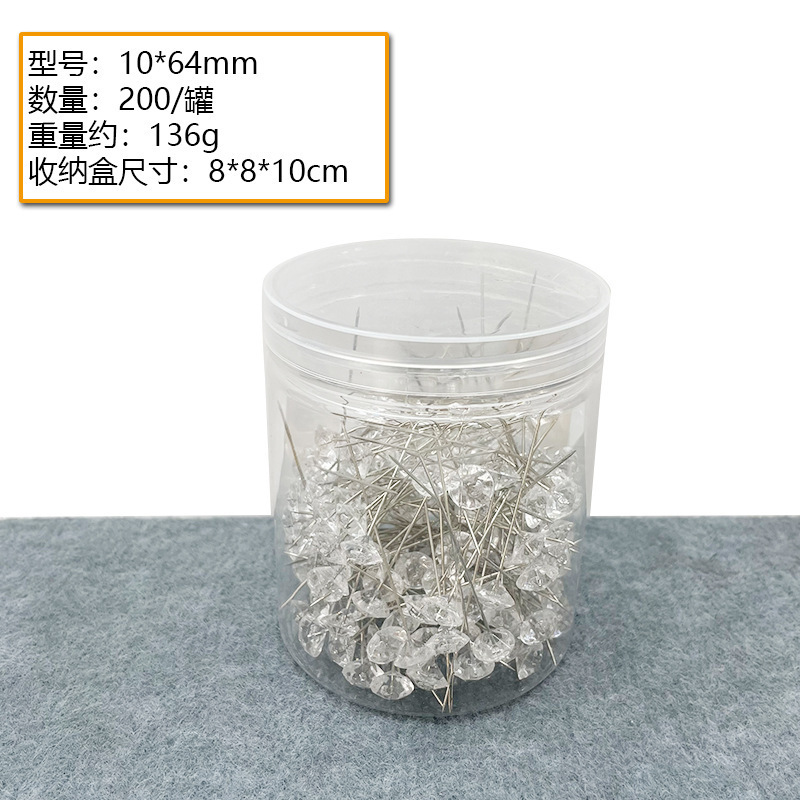 Aguja de posicionamiento de diamante de costura manual de mosaico fijación de perlas agujas de posicionamiento de ropa agujas de caja enlatadas transparentes