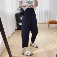 薄款修身工装宽松休闲老爹裤女2025夏季新款显瘦萝卜哈伦九分裤子