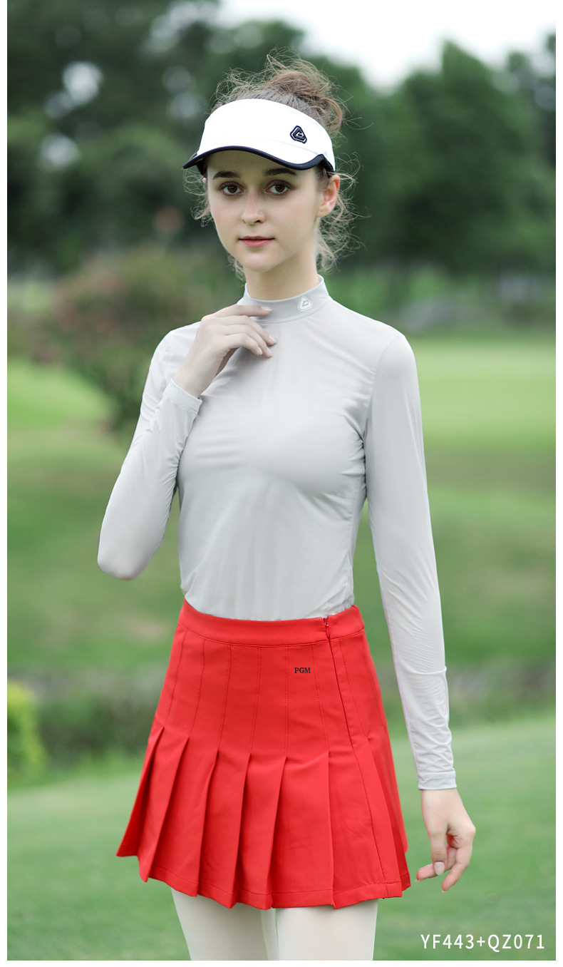 Áo thun golf nữ dài tay chống nắng lụa băng PGM — YF443 (phiên bản sọc) màu xám, YF001 màu xám, YF001 màu xanh, YF001 màu hồng chi tiết 29