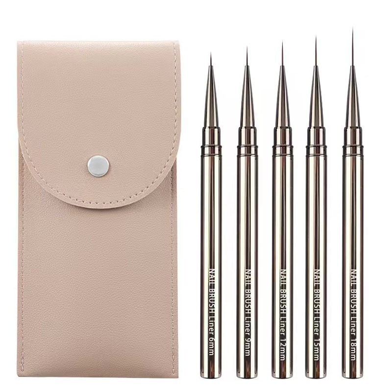 Pluma de uñas transfronteriza traje de pincel de dibujo varilla de metal con tapa pluma de dibujo ultrafino pluma de pintura suministro directo de fábrica al por mayor