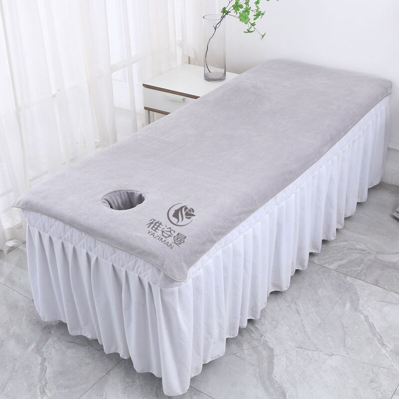 Beauty salon wrapping bath towel massage bed sheet thickened absorbent can do logo80 * 190cm bed with hole large towel Beauty salon wrapping bath towel massage bed sheet thickened absorbent can do logo80 * 190cm bed with hole large towel