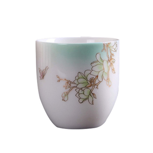 Dehua Yangzhi Jade Tea Cup Wholesale Ceramic Tea Set Japanese Tea Bowl Single Cup Tea Drinking Cup Aroma Cup White Porcelain