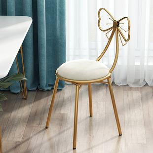 Light Luxury Makeup Chair Backrest Girl's Internet Trendy Stool Household Bedroom Dressing Chair Simple Modern Nail Art Butterfly Stool