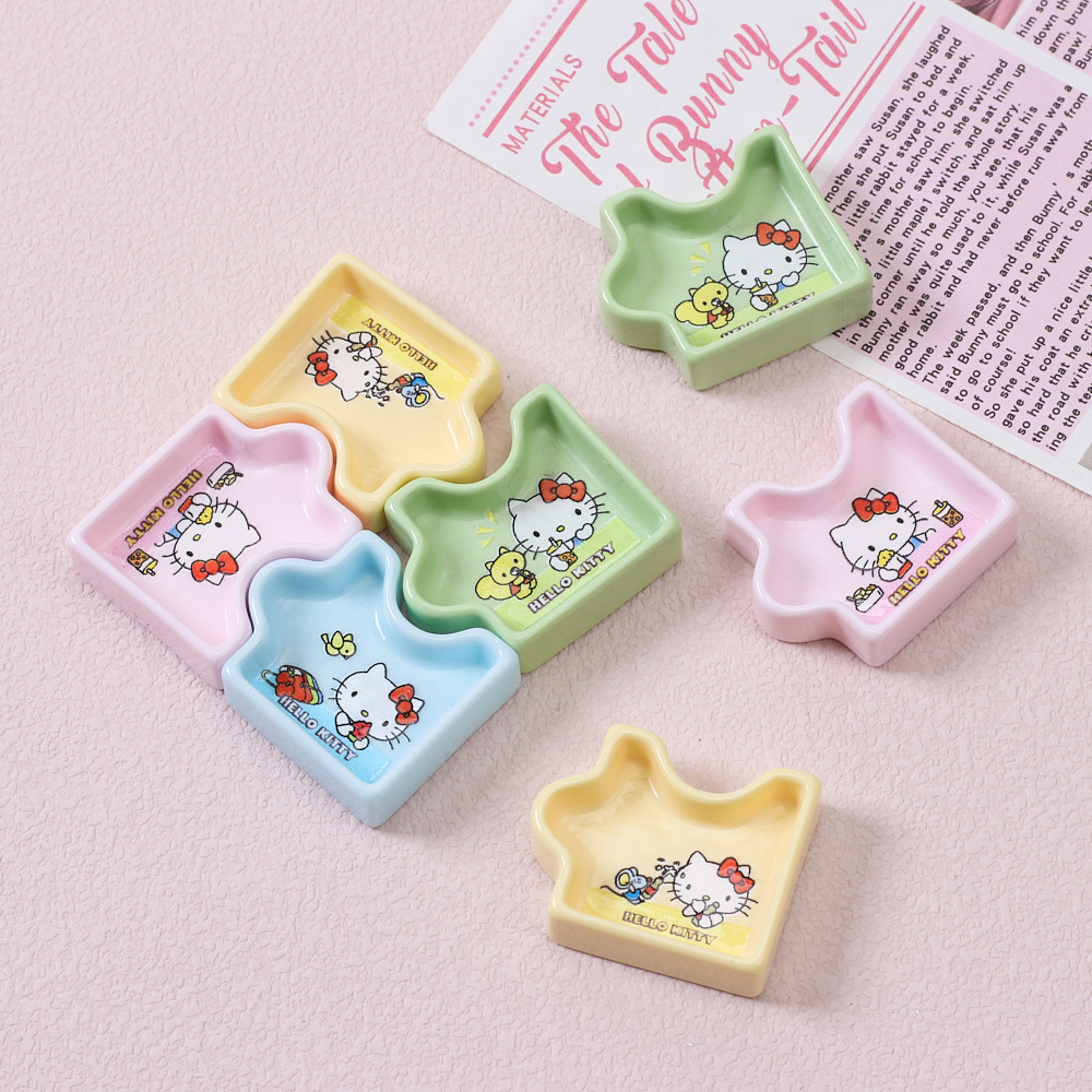 Kit de materiales DIY con diseño de gato y rompecabezas - Incluye plato, pegamento de crema, pinzas y accesorios de resina - Para manualidades