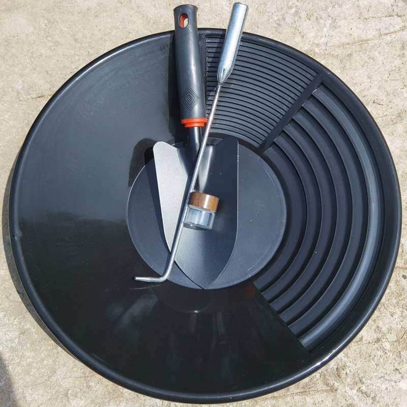 加厚淘金盆工具户外大号38cm手摇金矿沙金洗金淘金盘淘金工具全套