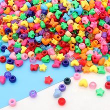 亚马逊热卖900 颗多色塑料DIY穿孔珠散装彩虹珠友谊手链小马珠