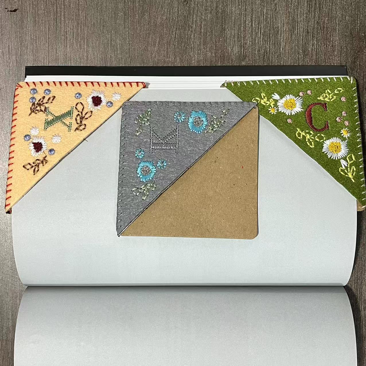 Four Seasons bordado hecho a mano marcador personalizado bordado cornerbookmark