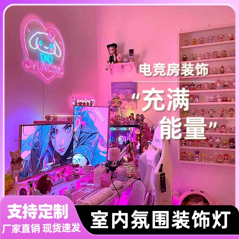 Настенный светильник LED, креативный неоновый ночник для спальни, разные формы, 5В USB или 12В адаптер