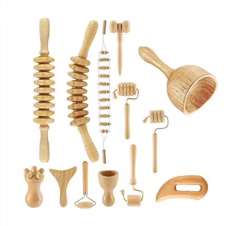 Amazon's Best-Selling Wooden Massager Set, Rolling Stick, Scraping Board, Various Styles Set, Wooden Scraping Set