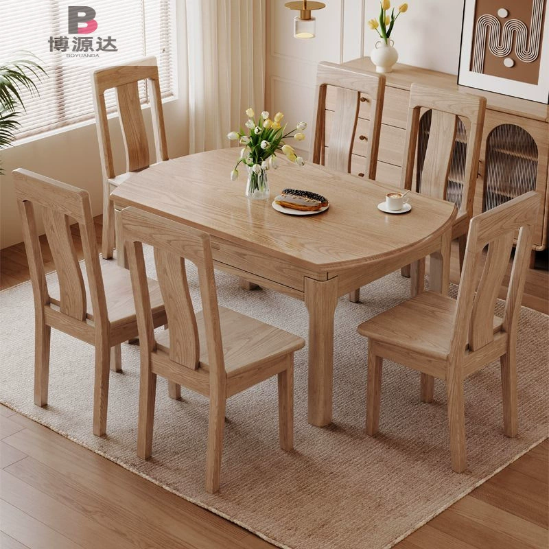 Домашний стол из цельного дерева Современный простой белый воск