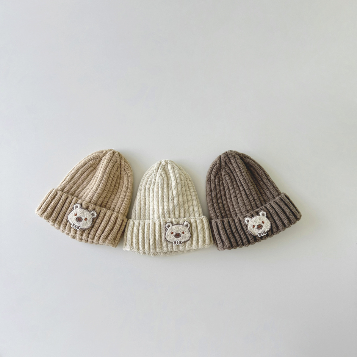 Unisex Babymütze Süße Bär Melonenschale Strickmütze für Kinder_voghion.com