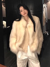 2025新款狐狸毛皮草外套女年轻显瘦晕染立领貂皮大衣冬季毛毛上衣