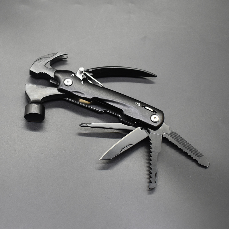 新款发黑礼品多功能羊角锤不锈钢钳锤户外工具锤户外救生羊角锤