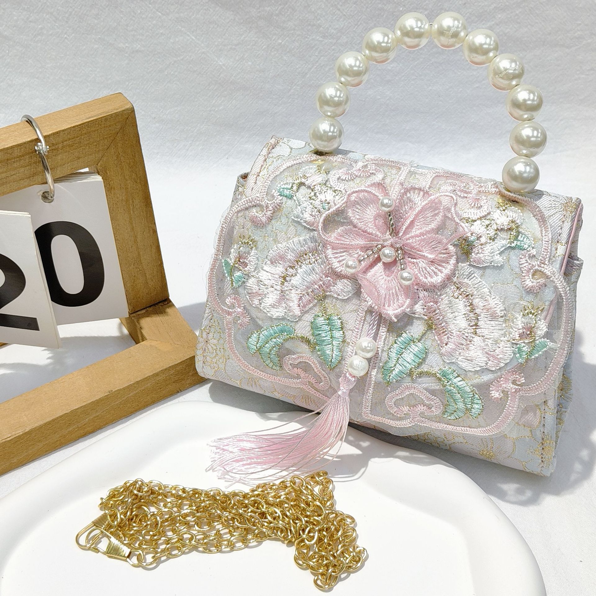 Bolso de arco para niños bolso de rosa de verano bolso de mochila para chicas bolso de princesa de perla pequeña bolsa de cambio de viento fragante