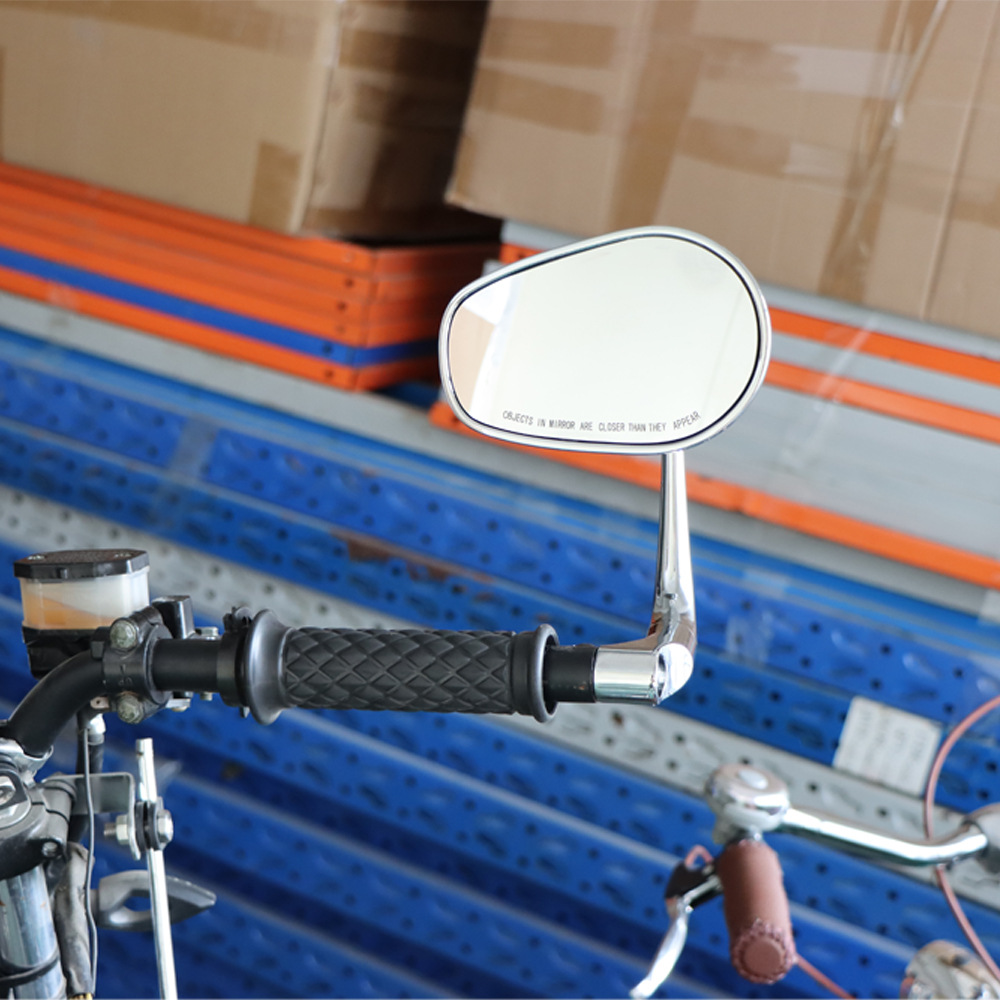Universal Reversing Mirror Retro Scooter Accessories Modified Aluminum Alloy Oval Rearview Mirror Electric Vehicle Reflector