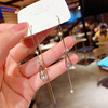 Fashionable silver needle, earrings, zirconium, silver 925 sample