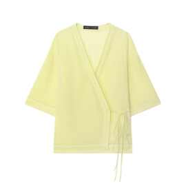外贸批发夏季新款欧美风条纹蝴蝶结和服式外衣8244005
